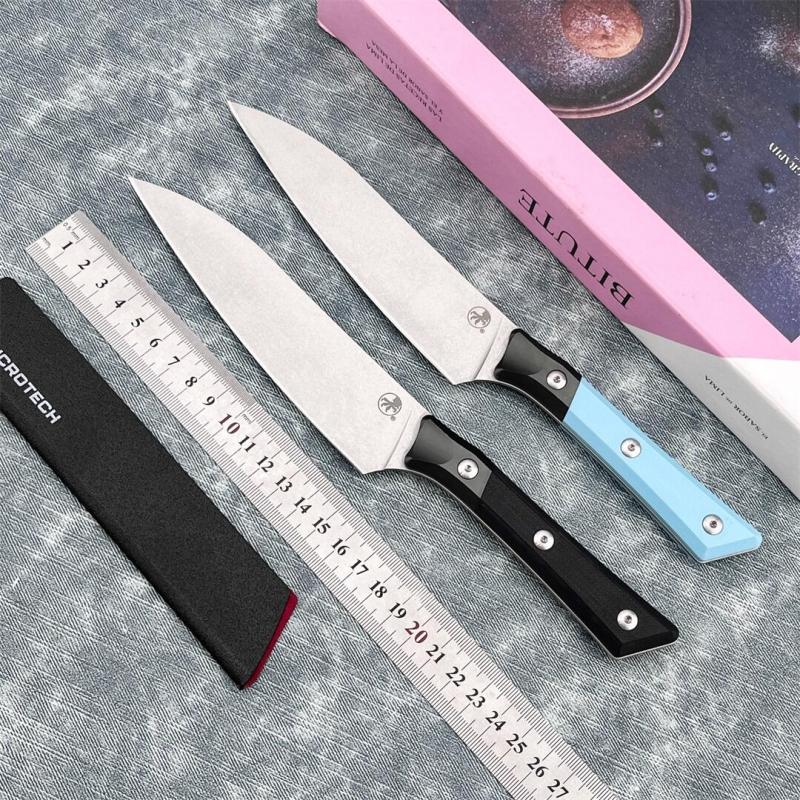 MT Kitchen Fixed Blade Knife 5.63" 9cR13 Blade, T6 Aluminum +G10 Handles - 3400B