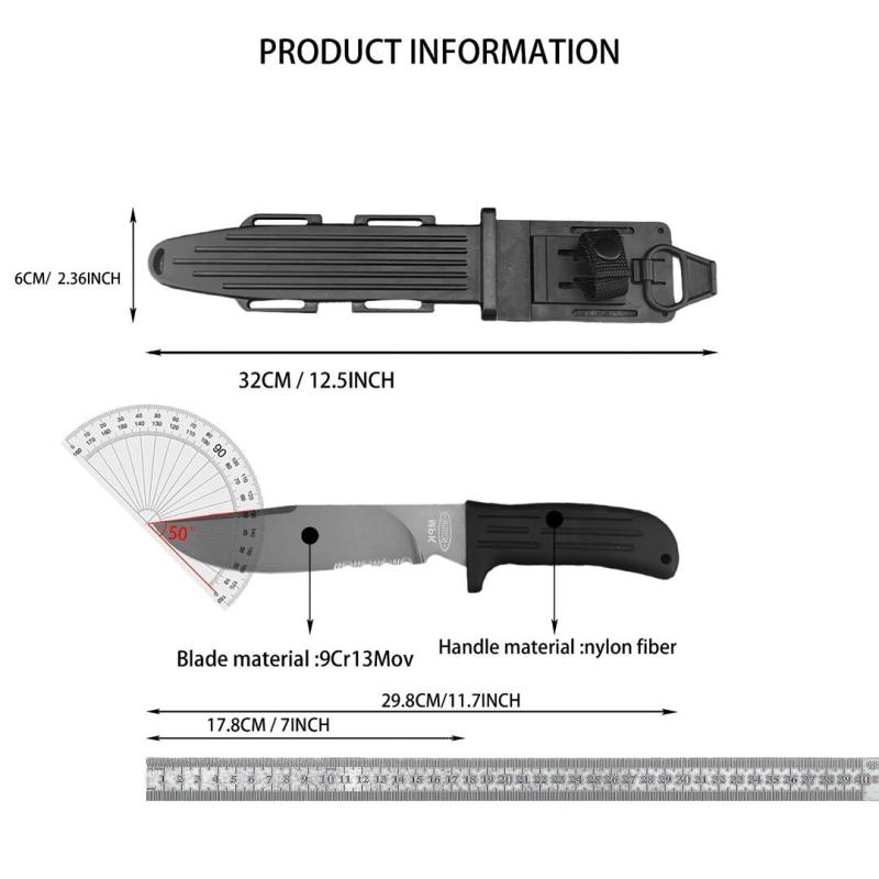 Mad-dog MPK Fixed Blade Knife 7.01" 9Cr13 Blade, Nylon Fiber Handles