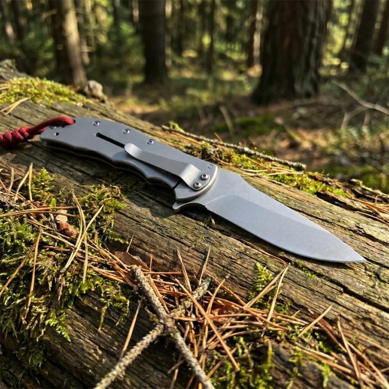 Kershaw 3655BW Folding Knife 3.35" Working Finish 8Cr13mov Drop Point Blade, Aluminum Handles