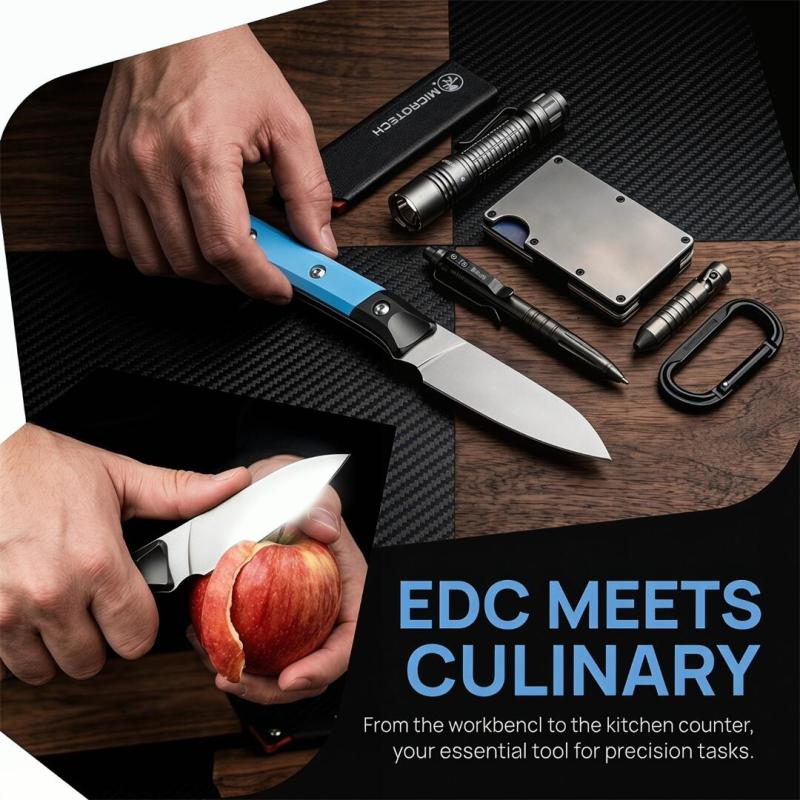 MT Kitchen Fixed Blade Knife 3.54" 9cR13 Blade, T6 Aluminum +G10 Handles - 3500B