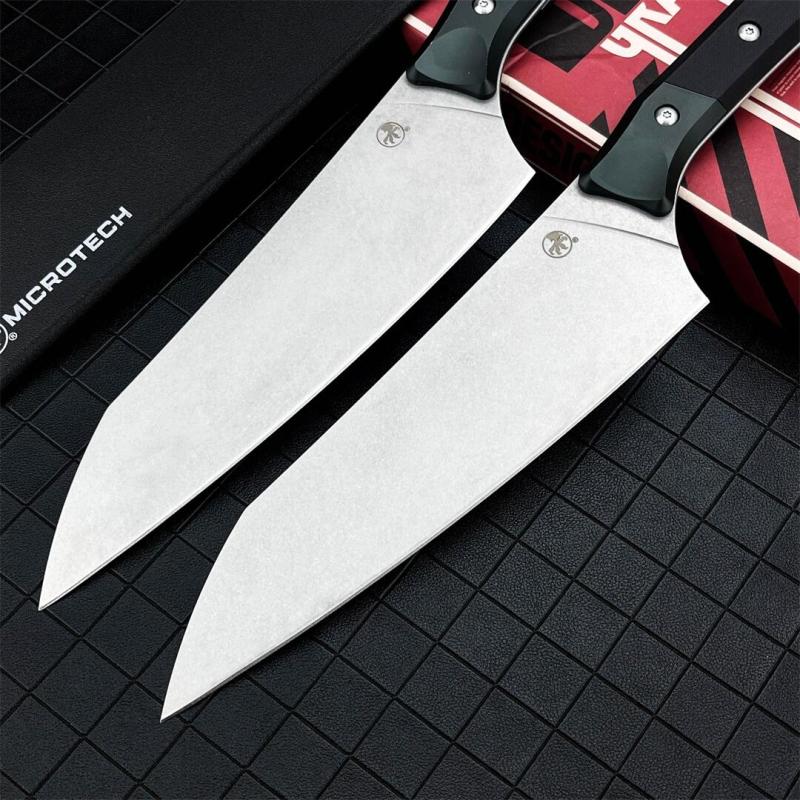 MT Kitchen Fixed Blade Knife 7.48" 9cR13 Blade, T6 Aluminum +G10 Handles - 3000B