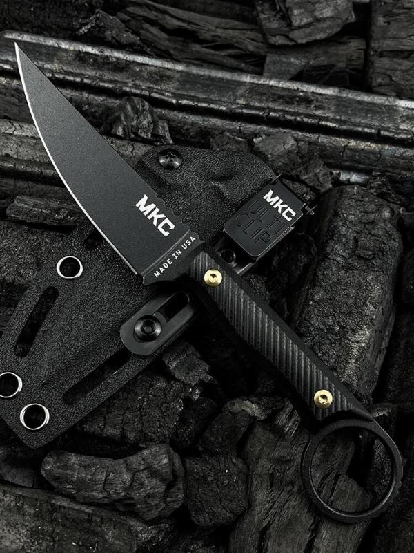 MKC Fixed Blade Knife 3.70" 8Cr13 Blade, Nylon Fiber Handles
