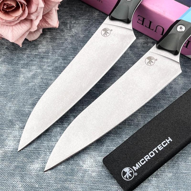 MT Kitchen Fixed Blade Knife 5.63" 9cR13 Blade, T6 Aluminum +G10 Handles - 3400B
