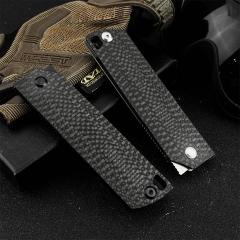 CRKT 5920 Flipper Folding Knife 3.23" 12C27 Tanto Blade, Carbon Fiber Handles
