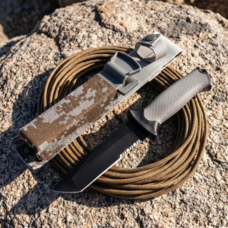 BG-9 Survivor Infantry Fixed Blade Knife 4.57" 8Cr13 Satin Blade, Rubber Handles