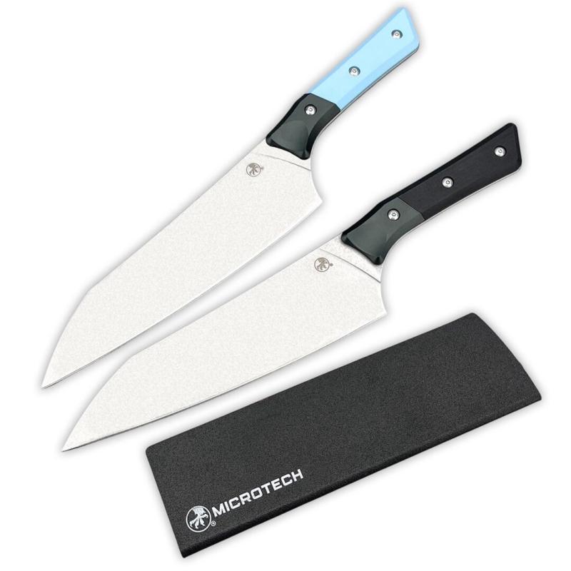 MT Kitchen Fixed Blade Knife 7.48" 9cR13 Blade, T6 Aluminum +G10 Handles - 3000B
