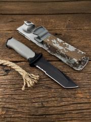 BG-9 Survivor Infantry Fixed Blade Knife 4.57" 8Cr13 Satin Blade, Rubber Handles