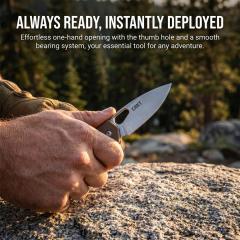 CRKT 5390 Flipper Knife 2.56" 8Cr13 Drop Blade, G10 Handles