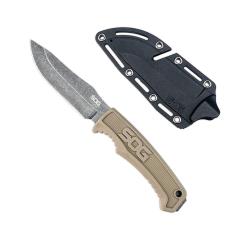 SOG fk1001 Fixed Blade Knife 4.09" 7Cr13 Satin Blade, Nylon Fiber Handles