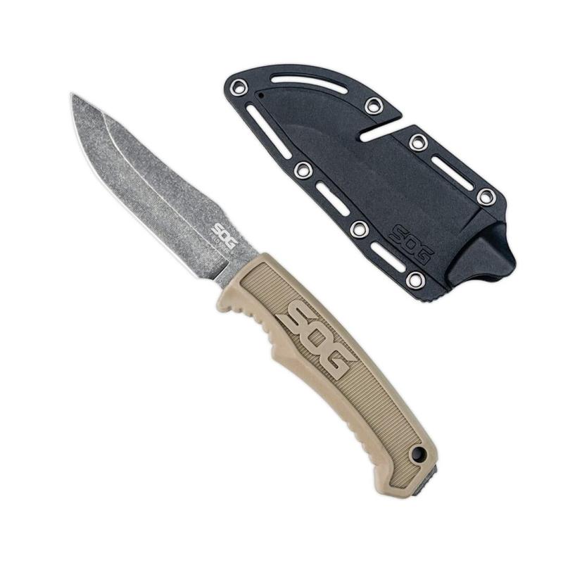 SOG fk1001 Fixed Blade Knife 4.09" 7Cr13 Satin Blade, Nylon Fiber Handles