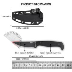 MKC Fixed Blade Knife 3.74" 8Cr13 Blade, Nylon Fiber Handles