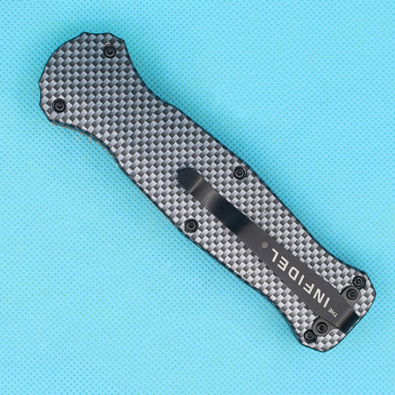 BM 3300BK Infidel Dagger AUTO OTF Knife 3.85" 440 Double Edge Blade, Zinc Aluminum Alloy Handles