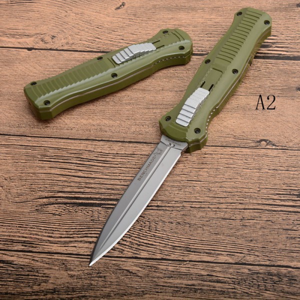 BM 3300BK Infidel Dagger AUTO OTF Knife 3.85" 440 Double Edge Blade, Zinc Aluminum Alloy Handles