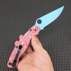 Spy C36 Military Folding Knife 3.78" S30V Satin Plain Blade, G10 Handles, Liner Lock - C36GPDBL