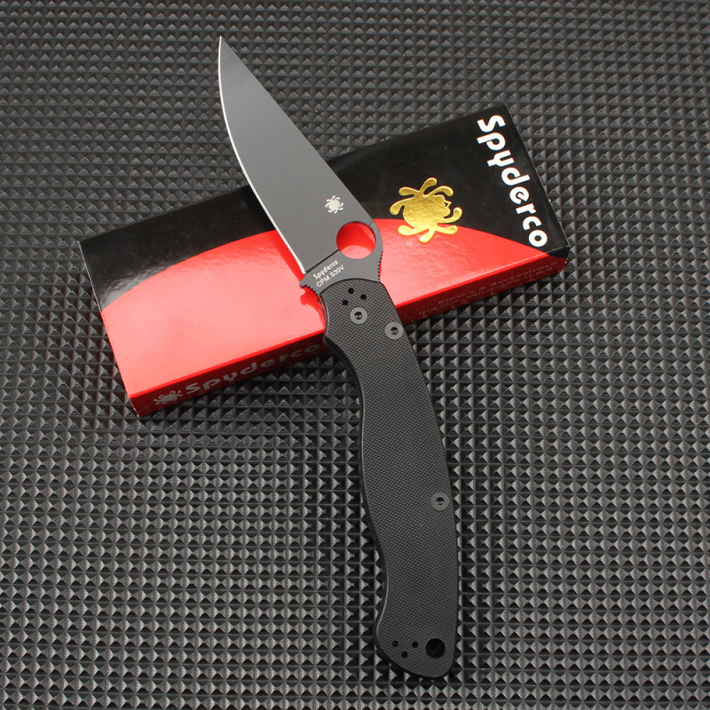 Spy C36 Military Folding Knife 3.78" S30V Satin Plain Blade, G10 Handles, Liner Lock - C36GPDBL
