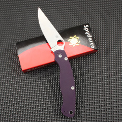 Spy C36 Military Folding Knife 3.78" S30V Satin Plain Blade, G10 Handles, Liner Lock - C36GPDBL