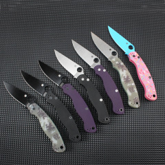 Spy C36 Military Folding Knife 3.78" S30V Satin Plain Blade, G10 Handles, Liner Lock - C36GPDBL