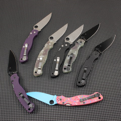 Spy C36 Military Folding Knife 3.78" S30V Satin Plain Blade, G10 Handles, Liner Lock - C36GPDBL