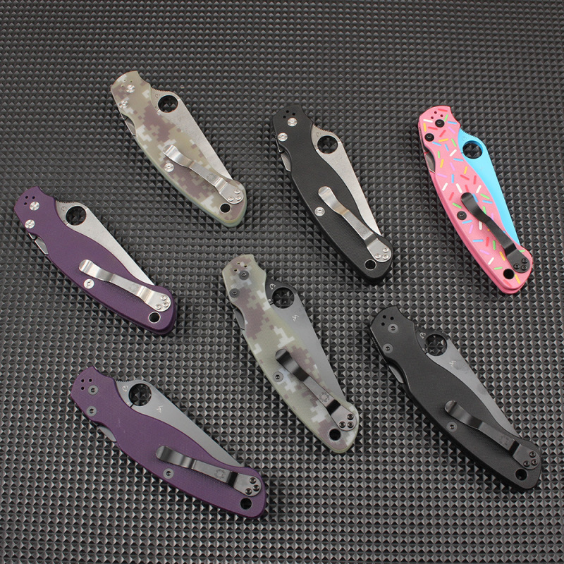 Spy C36 Military Folding Knife 3.78" S30V Satin Plain Blade, G10 Handles, Liner Lock - C36GPDBL