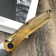 BM 9400 Osborne AUTO Folding Knife 3.31" D2 Satin Plain Blade, PEI Handles