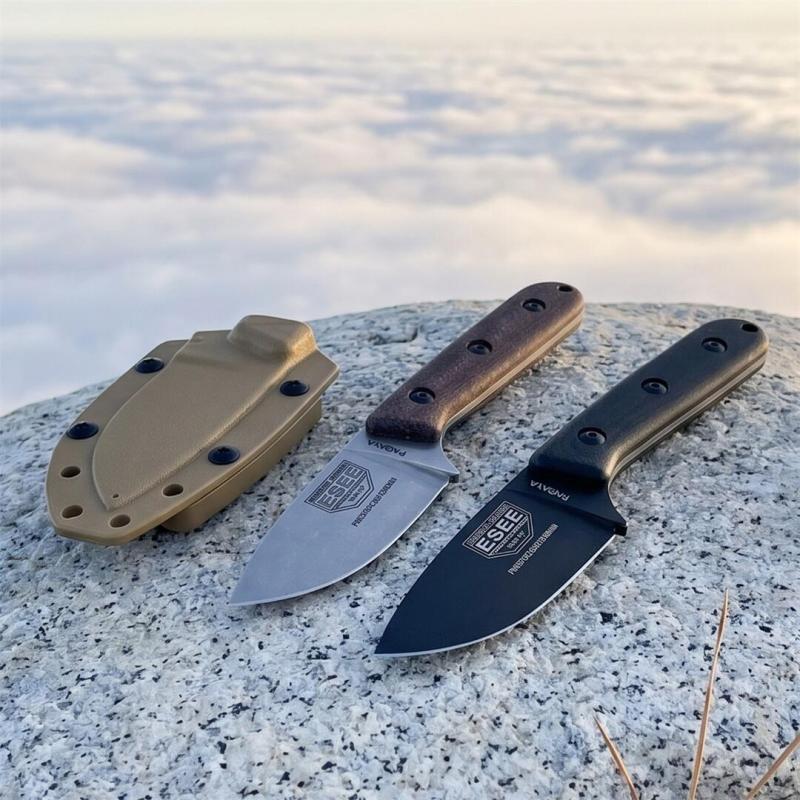 ESEE Knives Pacaya Fixed Blade Knife 3.03" D2 Drop Point Blade, G10 Handles, Kydex Sheath with Clip Plate