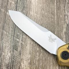 BM 9400 Osborne AUTO Folding Knife 3.31" D2 Satin Plain Blade, PEI Handles