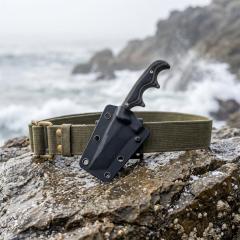 CRKT 2387 Folts Fixed Blade Neck Knife 2.05" 8Cr13 Blade, Green Micarta Handles, Thermoplastic Sheath