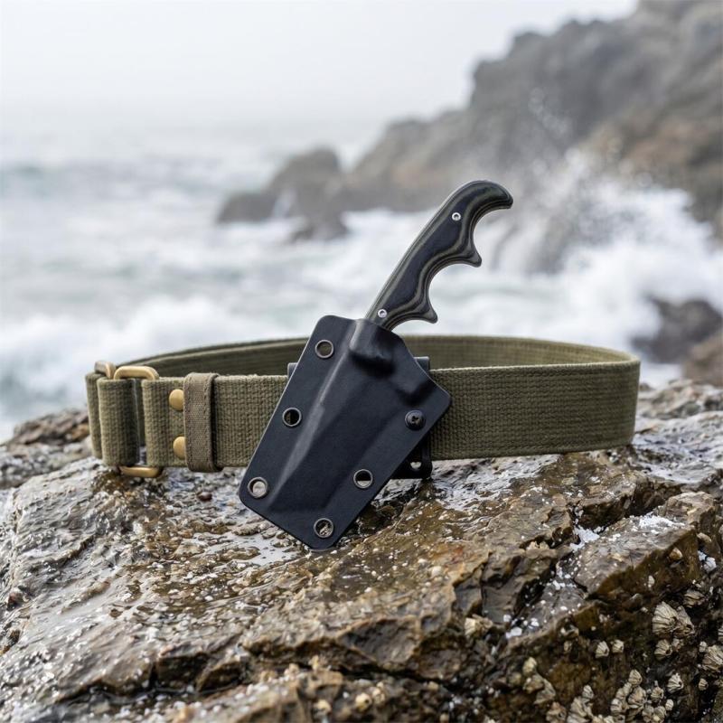 CRKT 2387 Folts Fixed Blade Neck Knife 2.05" 8Cr13 Blade, Green Micarta Handles, Thermoplastic Sheath