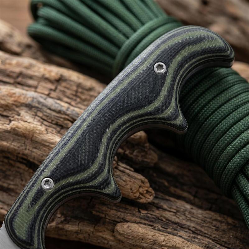 CRKT 2387 Folts Fixed Blade Neck Knife 2.05" 8Cr13 Blade, Green Micarta Handles, Thermoplastic Sheath