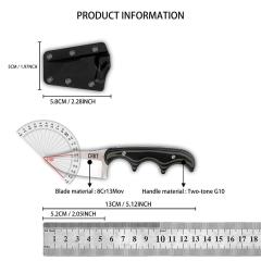 CRKT 2387 Folts Fixed Blade Neck Knife 2.05" 8Cr13 Blade, Green Micarta Handles, Thermoplastic Sheath