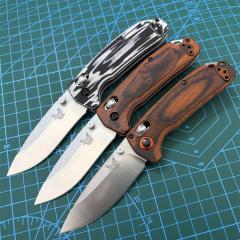 BM 15031/15032 Hunt North Fork AXIS Folding Knife 2.95" S30V Satin Plain Blade, Stabilized Wood Handles