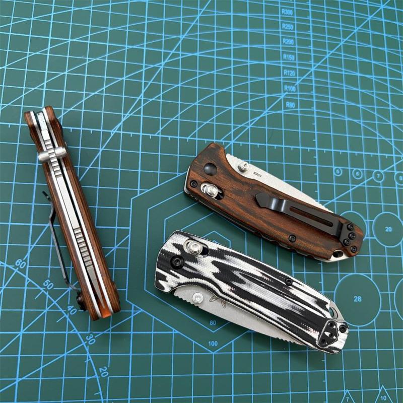 BM 15031/15032 Hunt North Fork AXIS Folding Knife 2.95" S30V Satin Plain Blade, Stabilized Wood Handles