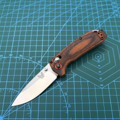 BM 15031/15032 Hunt North Fork AXIS Folding Knife 2.95" S30V Satin Plain Blade, Stabilized Wood Handles