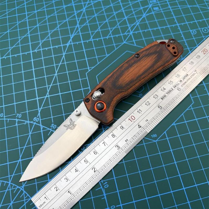 BM 15031/15032 Hunt North Fork AXIS Folding Knife 2.95" S30V Satin Plain Blade, Stabilized Wood Handles