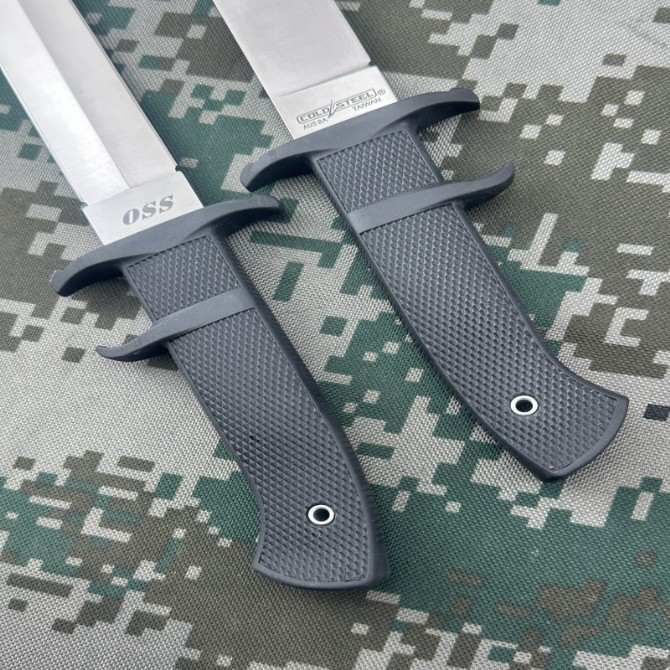 Cold Steel 39LSSC OSS Tactical Fixed Blade Knife 8.27" AUS 8A Plain Blade, Kray-Ex Handles, Secure-Ex Sheath