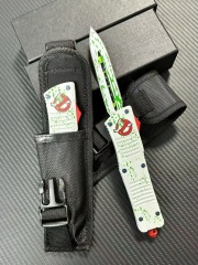 MT Ghostbusters Squad AUTO OTF Knife 3.74" M390 Double Edge Blade, Aluminum Handles