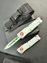 MT Ghostbusters Squad AUTO OTF Knife 3.74" M390 Double Edge Blade, Aluminum Handles