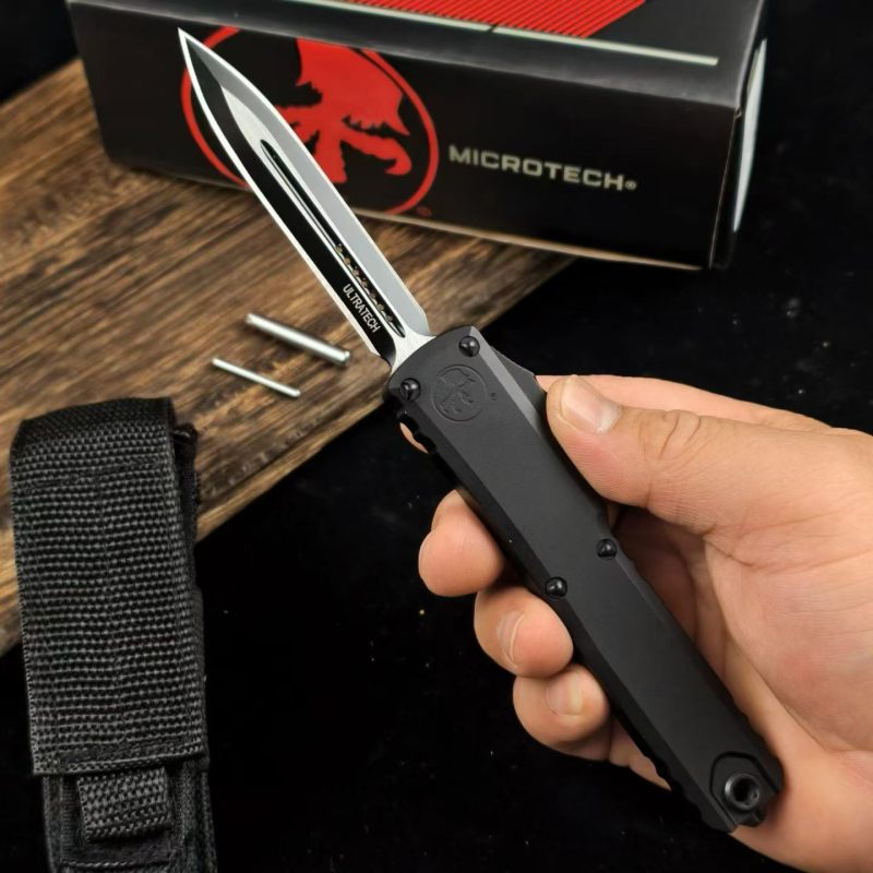 MT UTX-85 ZBP OTF AUTO Knife 3.34" D2 Plain Blade, Aluminum Alloy Handles