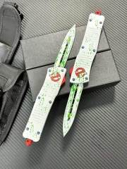 MT Ghostbusters Squad AUTO OTF Knife 3.74" M390 Double Edge Blade, Aluminum Handles