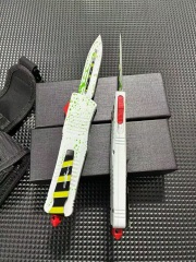 MT Ghostbusters Squad AUTO OTF Knife 3.74" M390 Double Edge Blade, Aluminum Handles