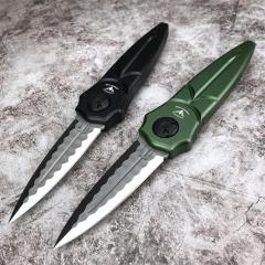 Piranha Folding Knife 3.74" D2 Plain Blade, Aviation aluminum Handles