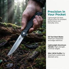 CRKT K440XXP Flipper Knife 3.3" D2 Satin Blade, Gray Aluminum Handles with Green Liners
