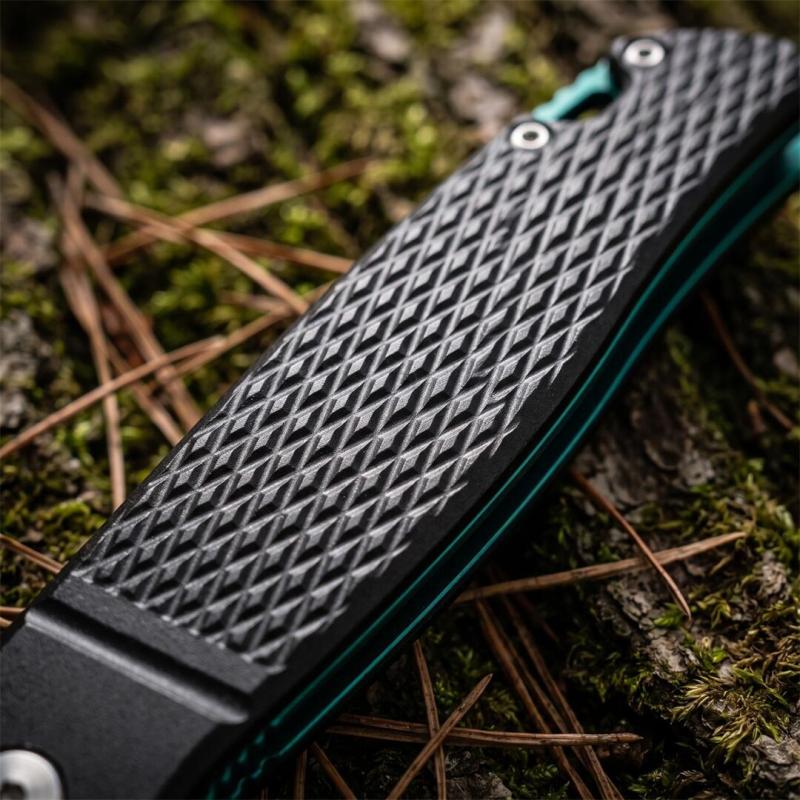 CRKT K440XXP Flipper Knife 3.3" D2 Satin Blade, Gray Aluminum Handles with Green Liners