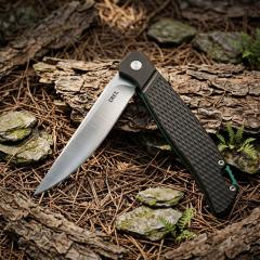 CRKT K440XXP Flipper Knife 3.3" D2 Satin Blade, Gray Aluminum Handles with Green Liners