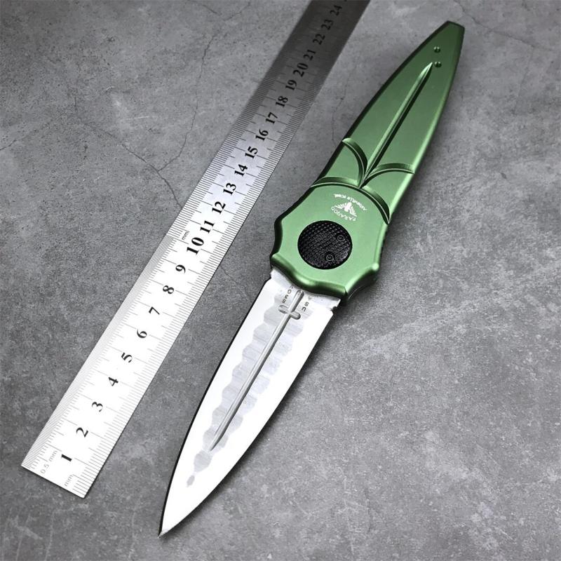 Piranha Folding Knife 3.74" D2 Plain Blade, Aviation aluminum Handles