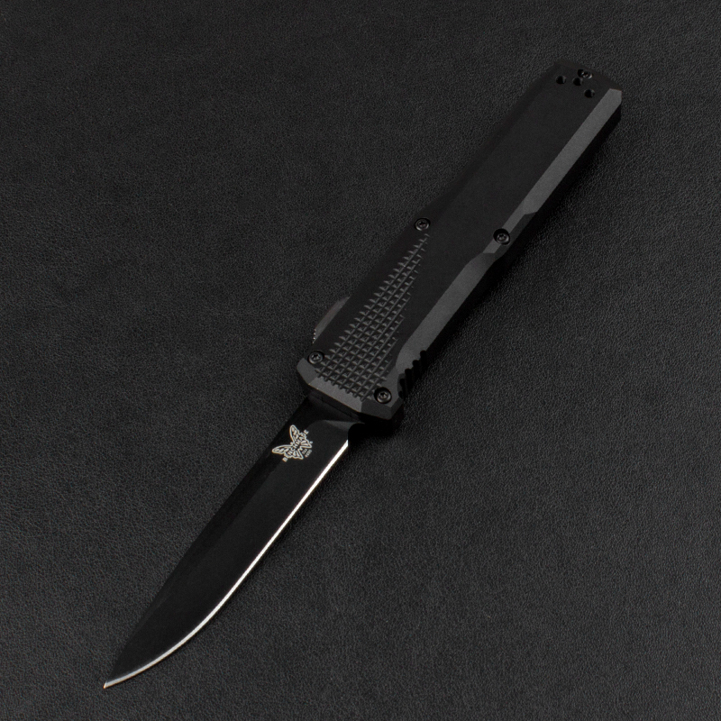 BM 4600DLC Phaeton AUTO OTF Knife 3.34" Black S30V Drop Point Blade, Aluminum Alloy Handles