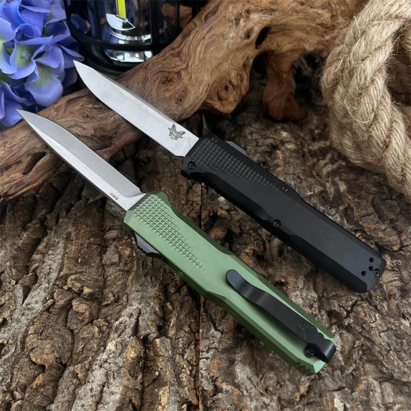 BM 4600DL Phaeton AUTO OTF Knife 3.34" Black S30V Drop Point Blade, Aluminum Alloy Handles