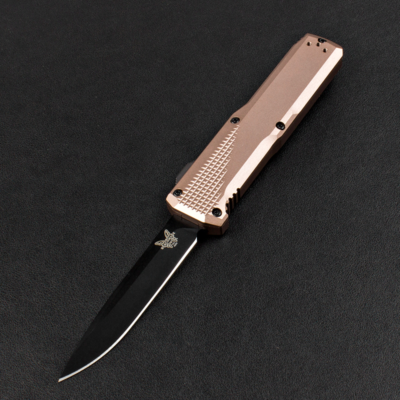 BM 4600DLC Phaeton AUTO OTF Knife 3.34" Black S30V Drop Point Blade, Aluminum Alloy Handles