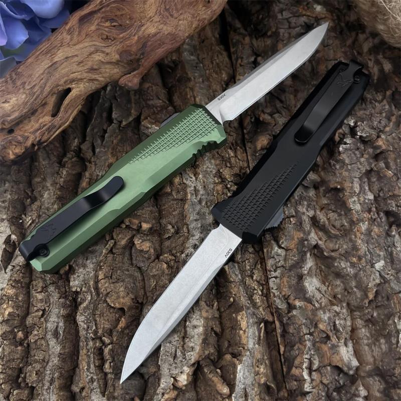 BM 4600DL Phaeton AUTO OTF Knife 3.34" Black S30V Drop Point Blade, Aluminum Alloy Handles