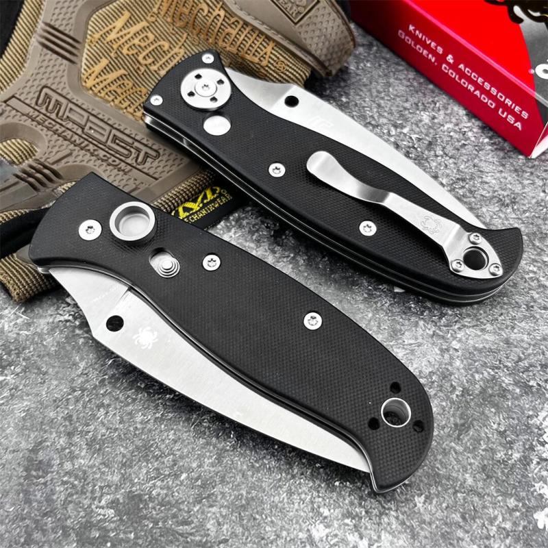 Spy Autonomy 2 AUTO Folding Knife 3.46'' D2 Satin Plain Blade, Black G10 Handles - C165GP2